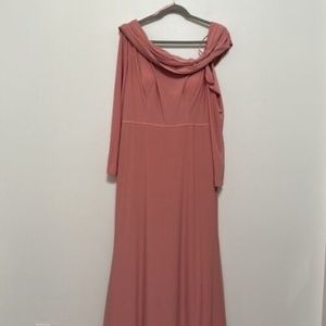 NWT Mac Duggal Drop Shoulder Long Sleeve Column Gown Size 14